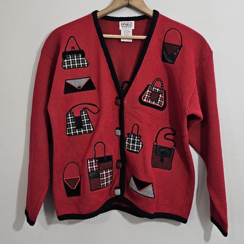 Vintage PBJ Sport Handbag Knit Cardigan